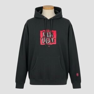The New Deal Skateboards Black & Red Logo Graphic Pullover Hoodie Sweatshirt